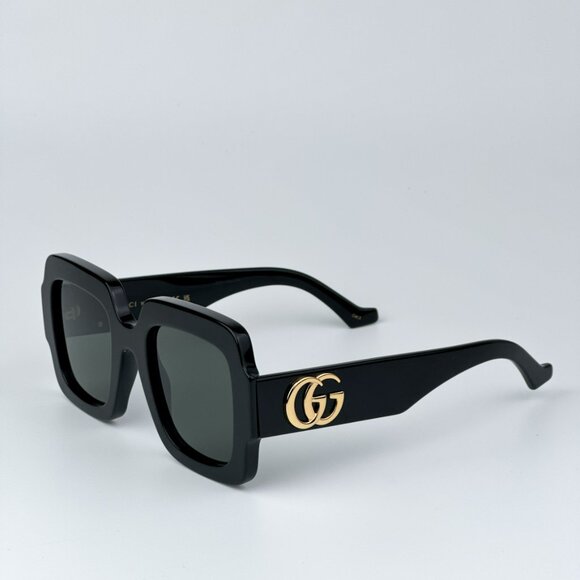 Gucci GG1547S 001 BRAND NEW Sunglasses Black Grey Women Square main image 11